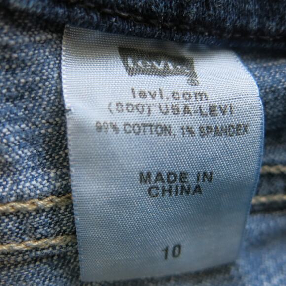 LEVIS 545 CAPRI Jeans Size 10 Women Zipper Pockets Mid Rise Medium Wash Blue - Picture 10 of 11